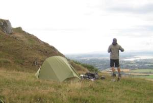 me and my tent at home